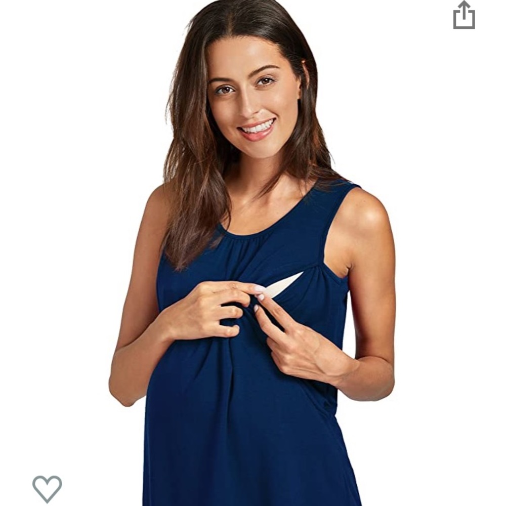 Nursing top Large maternity shirt pumping blue
